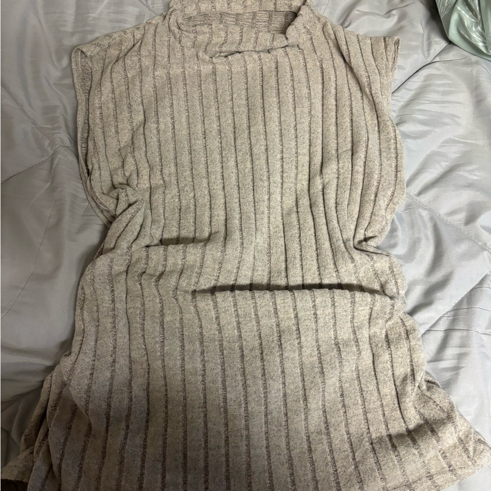 Cozy Beige Sleeveless Sweater